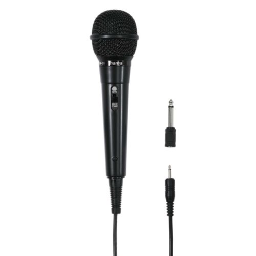 Hama DM 20 Dynamic Microphone, 3.5mm Jack (6.35mm Adapter), 2.5 Metre Cable-0