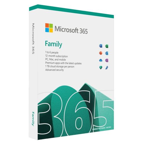 Microsoft Office 365 Family, 6 Users - 5 Devices Each (PC, Mac, iOS & Android), 1 Year Subscription-0