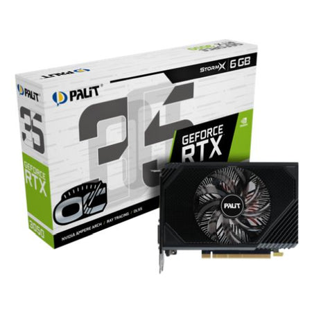 Palit RTX3050 StormX OC, PCIe4, 6GB DDR6, DVI, HDMI, DP, 1492MHz Clock, Overclocked, Compact Design-5