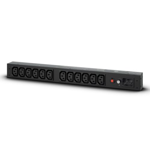 CyberPower PDU20BHVIEC12R Basic Power Distribution Unit, 1U Vertical/Horizontal Rackmount, 1x IEC C20 Input, 12 Outlets, Overload Protection-1