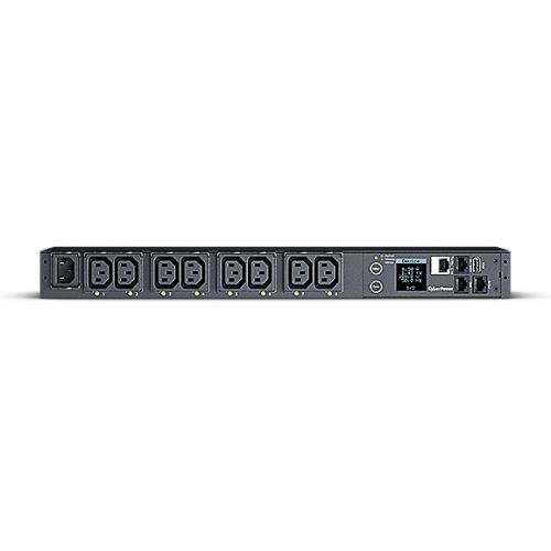 CyberPower PDU41004 Switched Power Distribution Unit, 1U Rackmount, 1x IEC C14 Input, 8 Outlets, Real-Time Local/Remote Monitoring & Switching, LCD Display-0