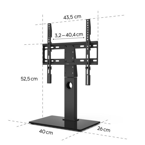 Hama TV Stand, Up to 55" TVs, 30kg Max, Swivel, Height-Adjustable, Cable Manager, VESA up to 400 x 400-5