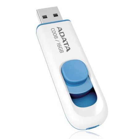 ADATA 16GB C008 USB 2.0 Memory Pen, Retractable, Capless, White-0