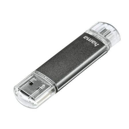 Hama Laeta Twin 128GB USB 2.0/Micro USB Memory Pen, OTG, Aluminium Casing, Grey-3