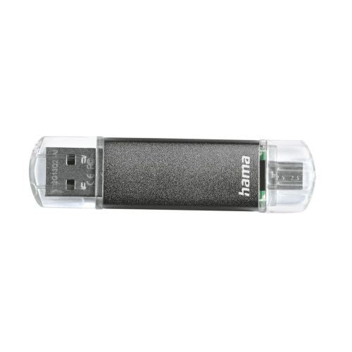 Hama Laeta Twin 128GB USB 2.0/Micro USB Memory Pen, OTG, Aluminium Casing, Grey-4