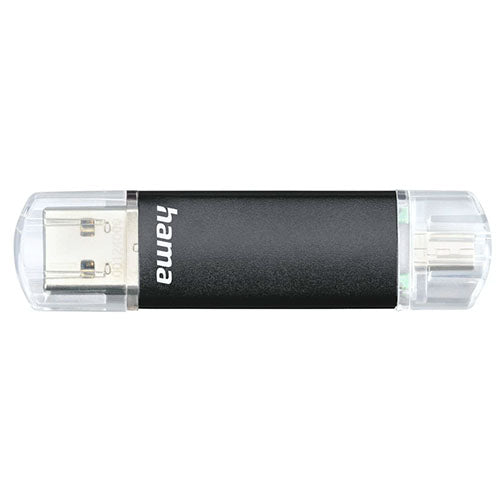 Hama Laeta Twin 16GB USB 3.0/Micro USB Memory Pen, OTG, Aluminium Casing, Black-1