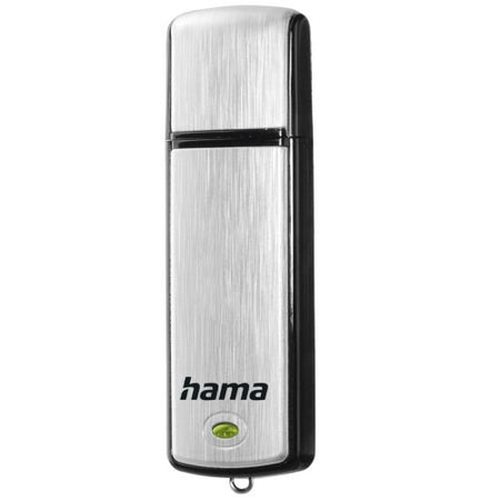 Hama Fancy 16GB USB 2.0 Memory Pen, Brushed Aluminium, Cap, Keyring, Black/Silver-1