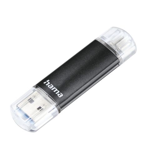 Hama Laeta Twin 32GB USB 3.0/Micro USB Memory Pen, OTG, Aluminium Casing, Black-1