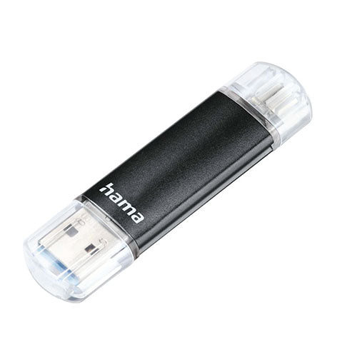 Hama Laeta Twin 64GB USB 3.0/Micro USB Memory Pen, OTG, Aluminium Casing, Black-2