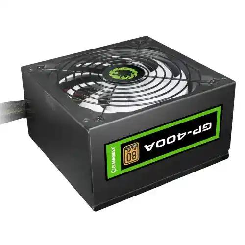 GameMax 400W GP400A PSU, Fully Wired, 12cm Fan, 80+ Bronze, Black Mesh Cables, Power Lead Not Included-1