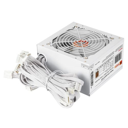 Vida 500W ATX PSU, 80+ Bronze, Fluid Dynamic Ultra-Quiet Fan, PCIe, Flat White Cables, Power Lead Not Included, White-1