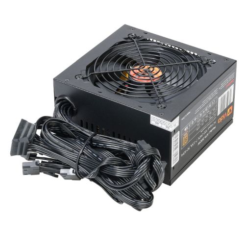 Vida 500W ATX PSU, 80+ Bronze, Fluid Dynamic Ultra-Quiet Fan, PCIe, Flat Black Cables, Power Lead Not Included, Black-2