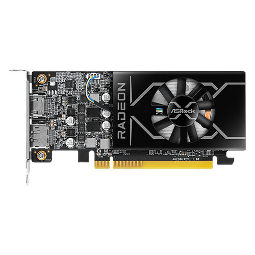 Asrock RX6400 Low Profile 4GB, 4GB DDR6, HDMI, DP, 2321MHz Clock,  0dB Cooling-0