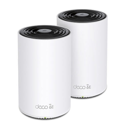 TP-LINK (DECO XE75) AXE5400 Wi-Fi 6E Tri-Band Mesh System, 2 Pack, AI-Driven Mesh, 3 x LAN on each Unit, Voice Control-0