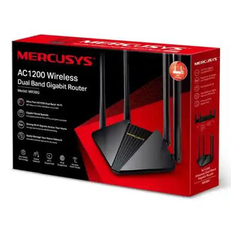 Mercusys (MR30G) AC1200 Wireless Dual Band Gigabit Cable Router, 2 LAN, 1 WAN,  MU-MIMO, Access Point Mode-3