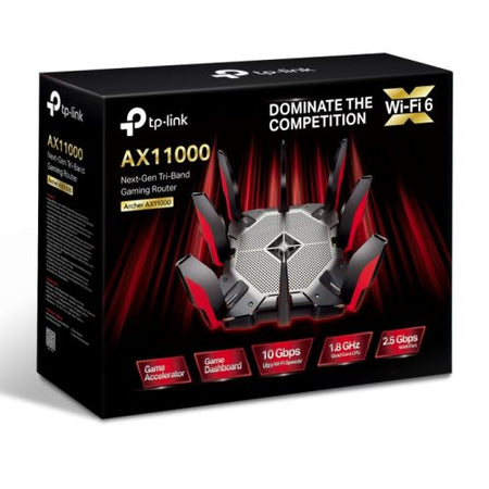 TP-LINK (Archer AX11000) AX11000 (1148+4804+4804) Wireless Tri-Band Wi-Fi 6 Gaming Router, 8-Port, 2.5Gbps WAN, MU-MIMO, USB 3.0 A&C-4