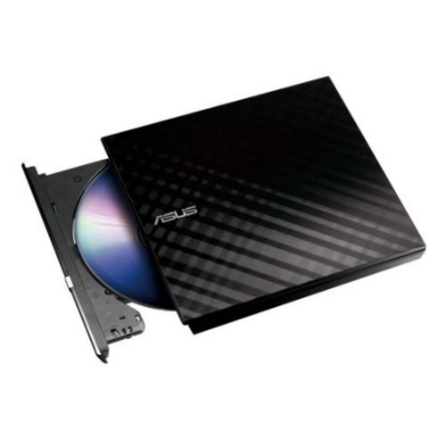 Asus (SDRW-08D2S-U LITE) External Slimline DVD Re-Writer, USB, 8x, Black, Cyberlink Power2Go 8-0