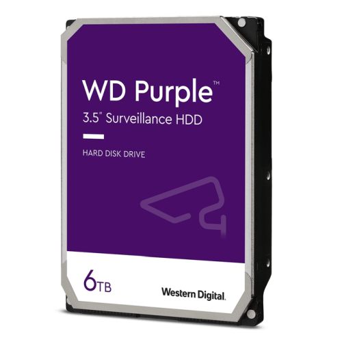 WD 3.5", 6TB, SATA3, Purple Surveillance Hard Drive, 256MB Cache, OEM-0