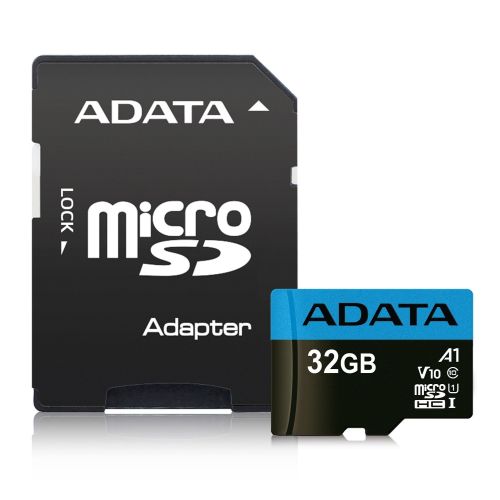 ADATA 32GB Premier Micro SD Card with SD Adapter, UHS-I Class 10, A1 App Performance, 85MB/s-0