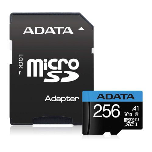 ADATA 256GB Premier Micro SDXC Card with SD Adapter, UHS-I Class 10, A1 App Performance, 85MB/s-0