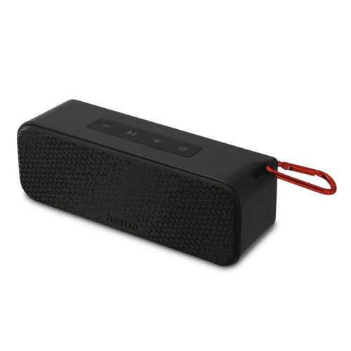 Hama PowerBrick 2.0 Bluetooth/3.5mm Jack 8W Portable Loudspeaker, 2500mAh Battery, IPX4 Waterproof, Carabiner, Black-0