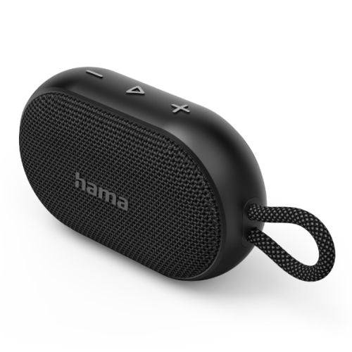 Hama Buddy 3.0 Bluetooth 6W Portable Loudspeaker, 1200mAh Battery, IPX7 Waterproof, Hands-Free, Hanging Loop, Black-0