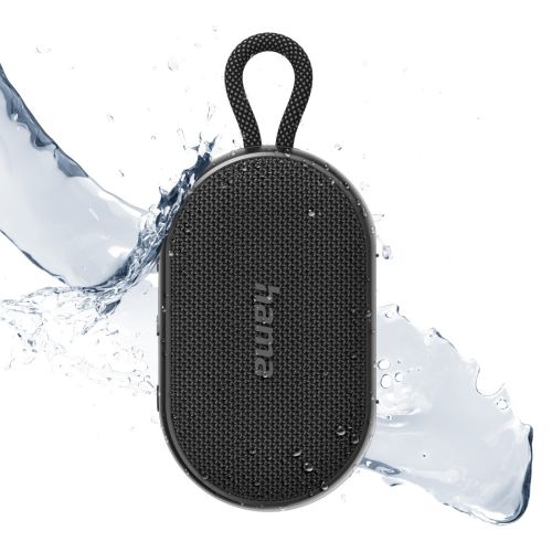 Hama Buddy 3.0 Bluetooth 6W Portable Loudspeaker, 1200mAh Battery, IPX7 Waterproof, Hands-Free, Hanging Loop, Black-4