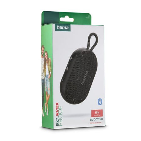 Hama Buddy 3.0 Bluetooth 6W Portable Loudspeaker, 1200mAh Battery, IPX7 Waterproof, Hands-Free, Hanging Loop, Black-5