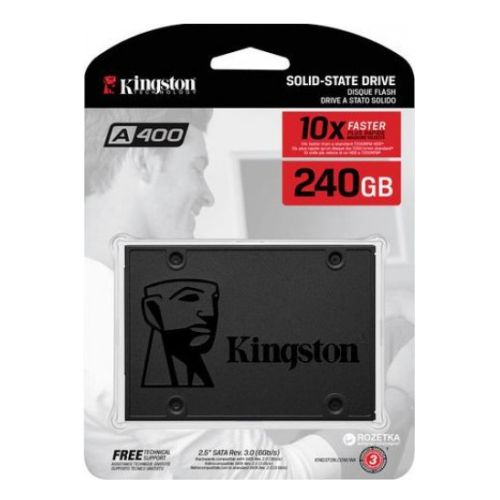 Kingston 240GB SSDNow A400 SSD, 2.5", SATA3, R/W 500/350 MB/s, 7mm-1