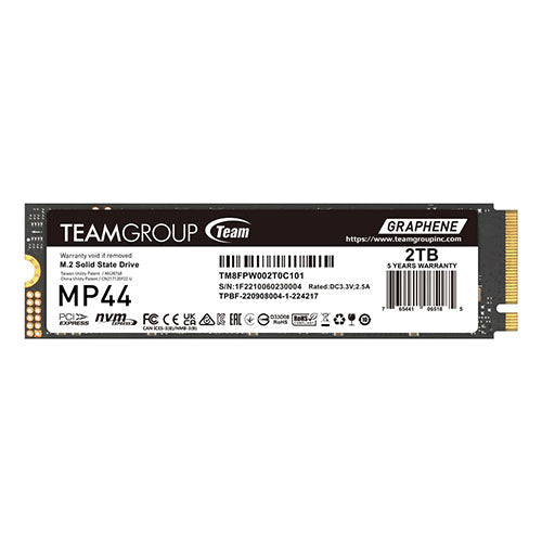 Team 2TB MP44 M.2 NVMe Gen4 SSD, M.2 2280, PCIe4, R/W 7400/7000 MB/s, Heat Dissipating Graphene Label-0