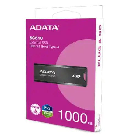 Adata SC610 1TB Pocket Size External SSD, USB 3.2 Gen2 Type-A, Capless Retractable Design, Key Ring-5