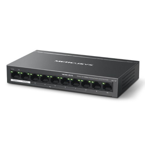 Mercusys (MS110P) 10-Port 10/100Mbps Desktop Switch with 8-Port PoE+, Metal Case-1