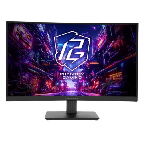 Asrock 27" Phantom Gaming QHD Curved Gaming Monitor (PG27QRT1B), 2560 x 1440, 1ms, 2 HDMI, DP, 180Hz, 95% DCI-P3, FreeSync, VESA-1