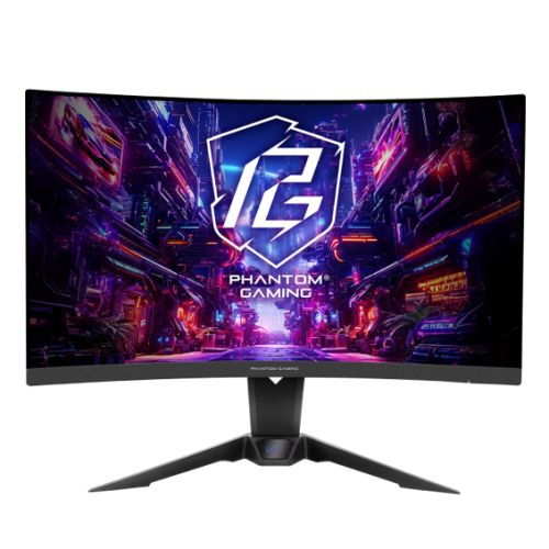 Asrock 27" Phantom Gaming QHD Curved Gaming Monitor (PG27QRT2A), 2560 x 1440, 1ms, 2 HDMI, DP, 180Hz, 95% DCI-P3, FreeSync, VESA-1