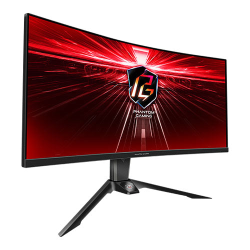 Asrock 34" Phantom Gaming WQHD Curved Gaming Monitor (PG34WQ15R2B), 3440 x 1440, 1ms, 2 HDMI, DP, 165Hz, Tilt/Swivel/Height Adjust., VESA-0