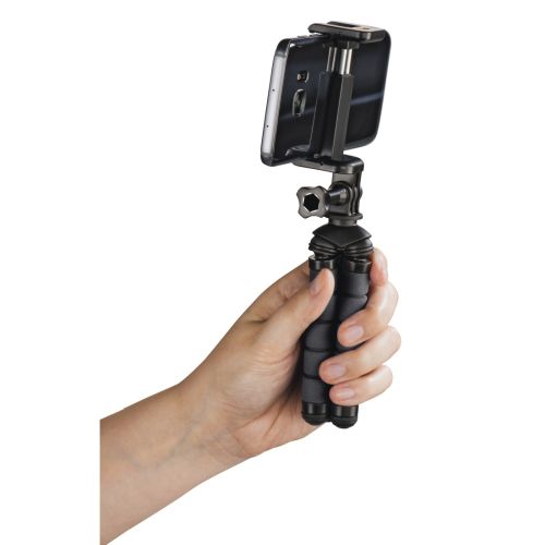 Hama (Flex) Phone/GoPro Mini-Tripod, 14cm Max Height, 360° Bendable Legs, Adjustable Centre Column-3