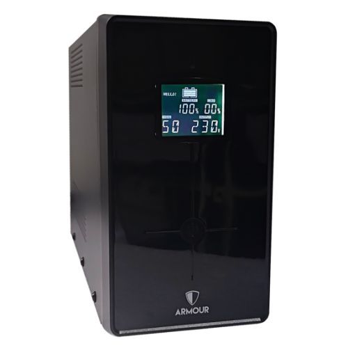 Armour 1500VA UPS, 900W, LCD Display, 3x UK Plug, 2x RJ45, 3x IEC, USB-0