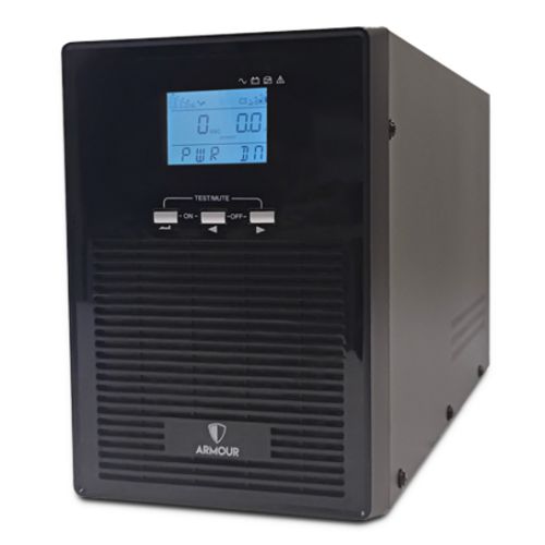 Armour 2000VA UPS, 1600W, LCD Display, 2x UK Plug, 2x RJ45, 3x IEC, USB, Brown Box-0