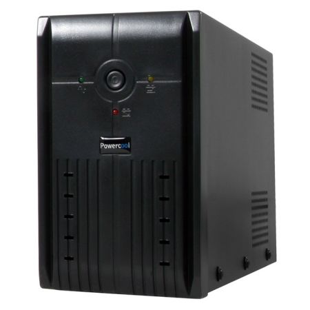 Powercool 650VA Smart UPS, 390W, LED Display, 2x UK Plug, 2x RJ45, USB-0