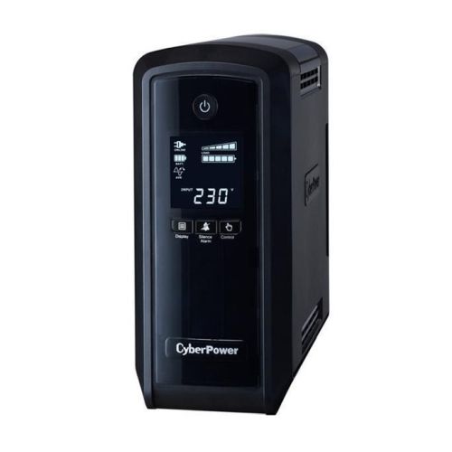 CyberPower PFC Sinewave 900VA Line Interactive Tower UPS, 540W, LCD Display, 2x UK Plug, 4x IEC, AVR Energy Saving-0