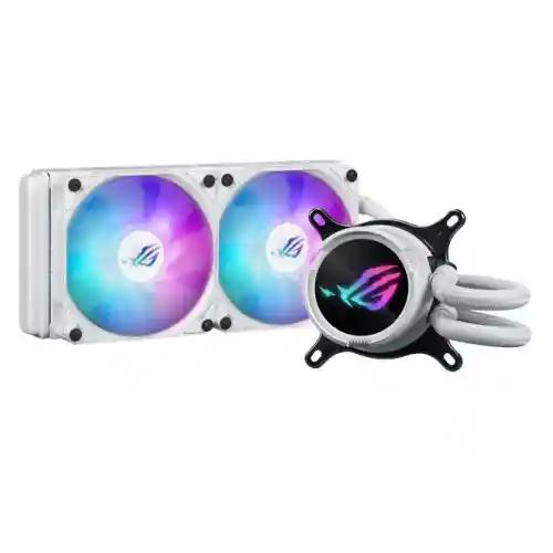 Asus ROG STRIX LC III 240 ARGB White Liquid CPU Cooler, 240mm, 7th Gen v2 Asetek Pump, ARGB Fans, Customisable LCD Display, Rotatable Water Block-0