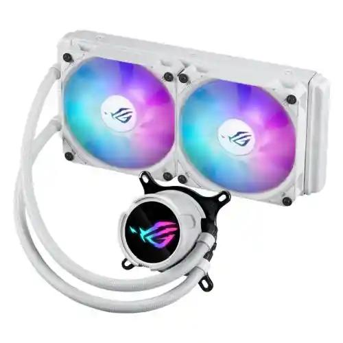 Asus ROG STRIX LC III 240 ARGB White Liquid CPU Cooler, 240mm, 7th Gen v2 Asetek Pump, ARGB Fans, Customisable LCD Display, Rotatable Water Block-1