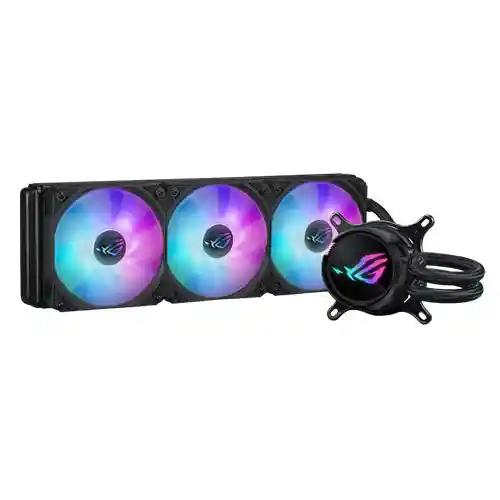 Asus ROG STRIX LC III 360 ARGB Liquid CPU Cooler, 360mm, 7th Gen v2 Asetek Pump, ARGB Fans, Customisable LCD Display, Rotatable Water Block-0