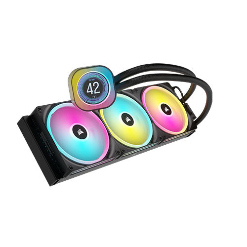 Corsair H170i iCUE LINK LCD 420mm RGB Liquid CPU Cooler, QX140 RGB Fans, Personalised LCD Screen, iCUE LINK Hub Included, Black-3