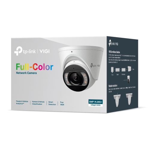 TP-LINK (INSIGHT S455 4MM) 5MP Full Colour Turret Network Camera w/ 4mm Lens, IP67, Smart Detection, People & Vehicle Analytics, H.265+-4