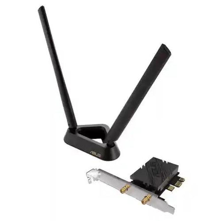 Asus (PCE-BE92BT) BE9400 Wi-Fi 7 Tri-Band PCI Express Adapter, Bluetooth 5.4, WPA3, External Base/Antennas-0