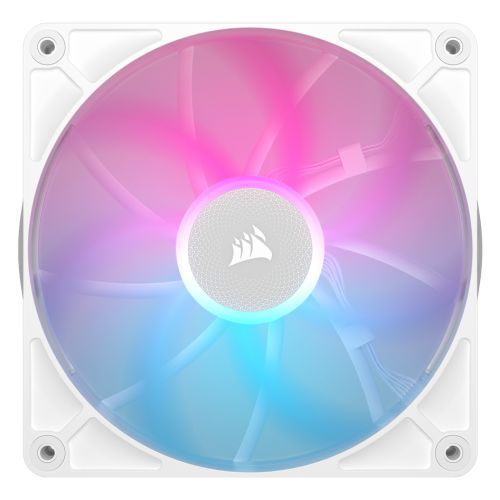 Corsair iCUE LINK RX140 RGB 14cm PWM Case Fans x2, 8 ARGB LEDs, Magnetic Dome Bearing, 1700 RPM, iCUE LINK Hub Included, White-1