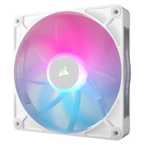 Corsair iCUE LINK RX140 RGB 14cm PWM Case Fans x2, 8 ARGB LEDs, Magnetic Dome Bearing, 1700 RPM, iCUE LINK Hub Included, White-2