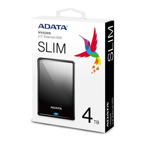 ADATA 4TB HV620S Slim External Hard Drive, 2.5", USB 3.2, 11.5mm Thick, Black - X-Case UK T/A ROG