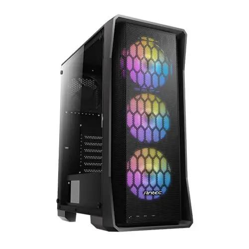 Antec NX360 Gaming Case w/ Glass Window, ATX, 4 Fans (3 Front ARGB), LED Control Button, Mesh Front-0